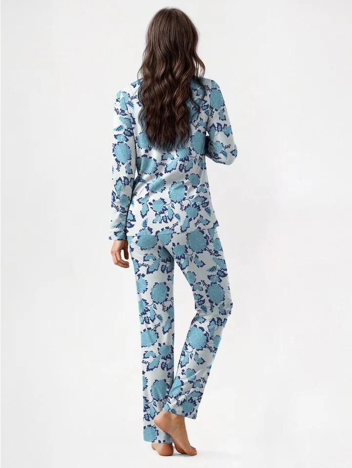 CALIDA CALIDA Pyjama Nightwear Xtra Damen (2 tlg) besonders weich und komfortabel, Blau, – Produktbild 4 von 4