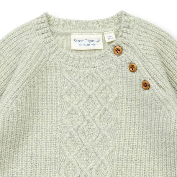 Sense Organics Sense Organics Baby Wollpullover, Modell DIBOO, Lindgrün melange, – Produktbild 2 von 3