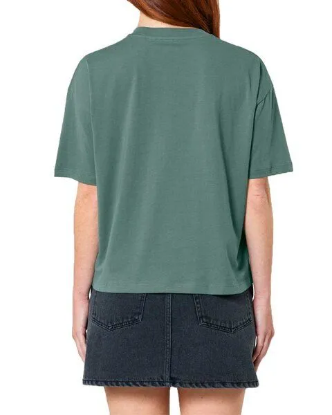YTWOO YTWOO Damen Boxy T-Shirt aus Bio-Baumwolle, Grün, – Produktbild 3 von 4