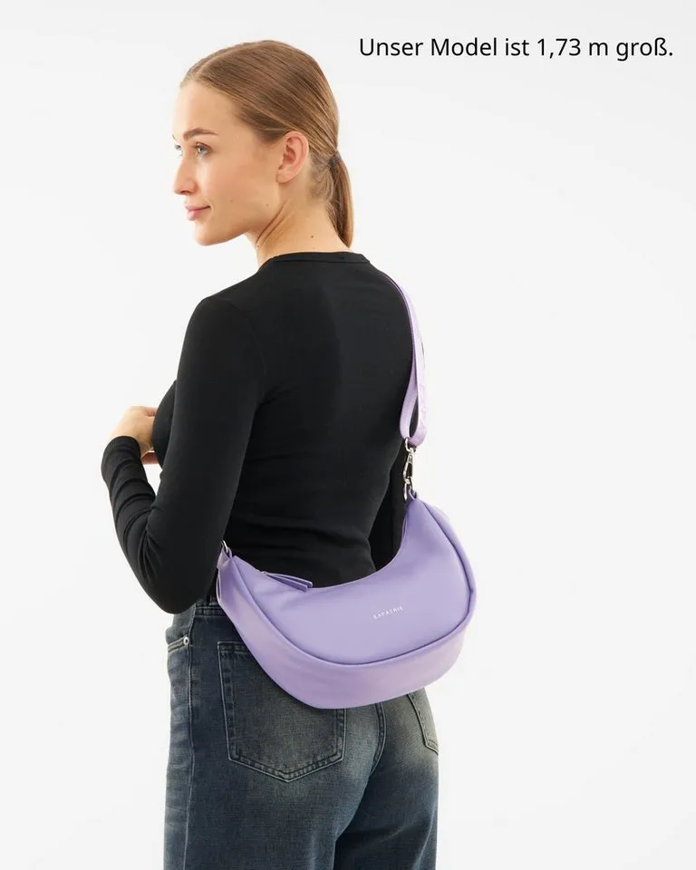 Expatrié Umhängetasche Lea Small Half Moon Bag Schultertasche, Elegante Crossbody Bag in Halbmond Form, Wasserabweisend, Lila, – Produktbild 2 von 5