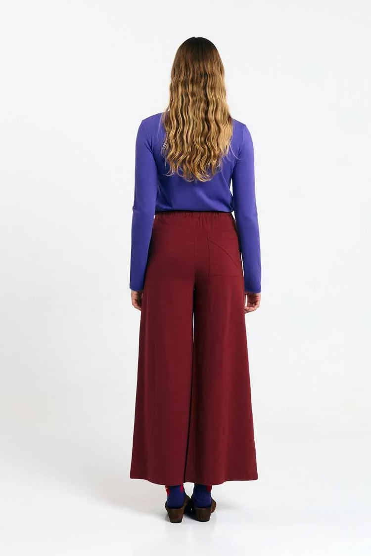 SUITE13LAB SUITE13LAB Damen vegan Hose Palau Brick, Dunkelrot, – Produktbild 2 von 2