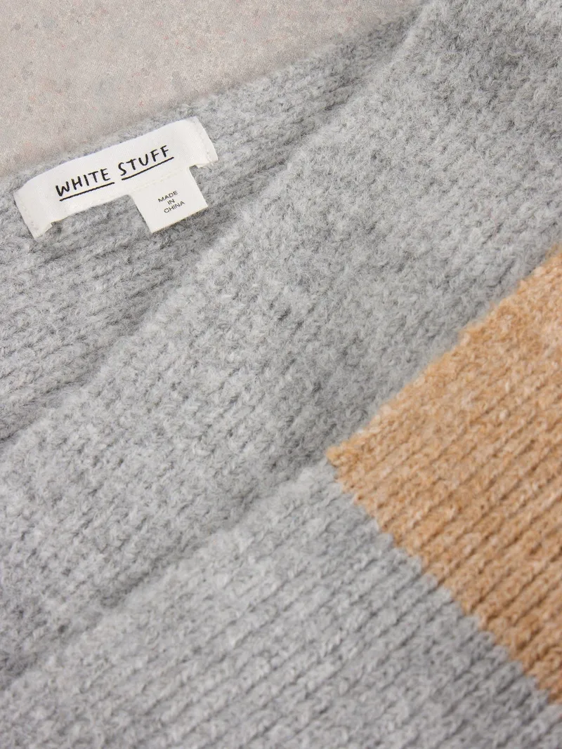 White Stuff Strickschal Poppy - Einheitsgröße, Grau multi, – Produktbild 2 von 3