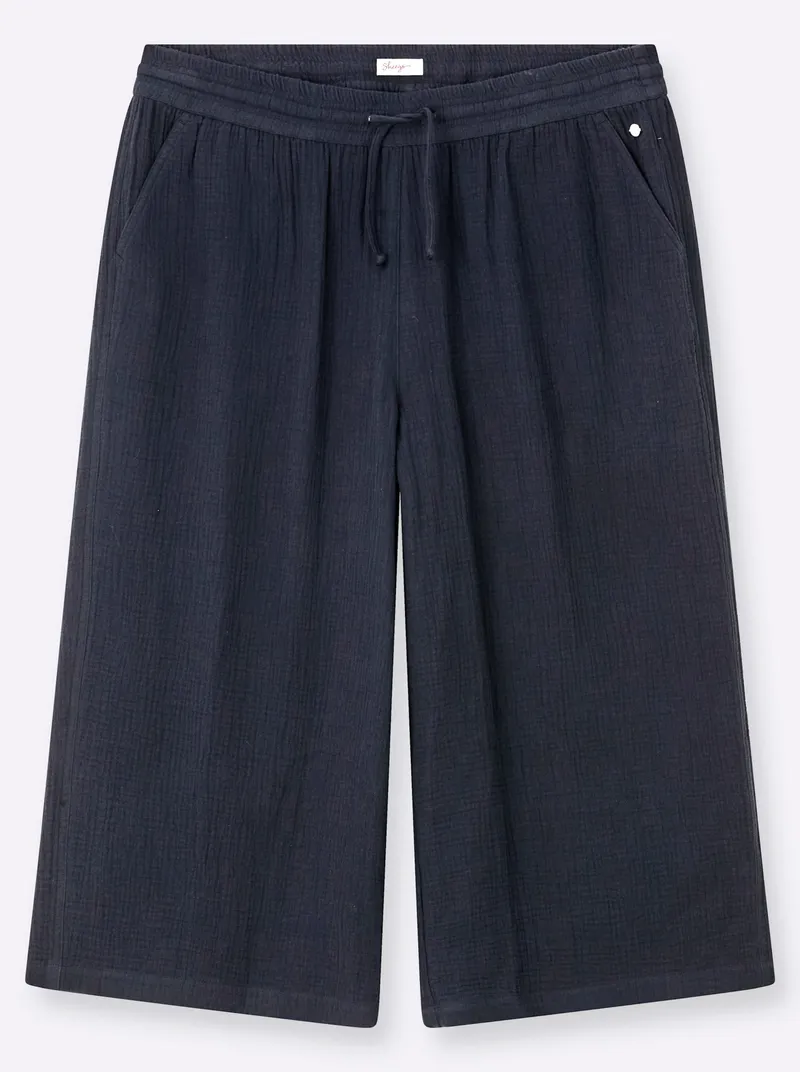 sheego 3/4-Hose tiefblau, Tiefblau, – Produktbild 2 von 2