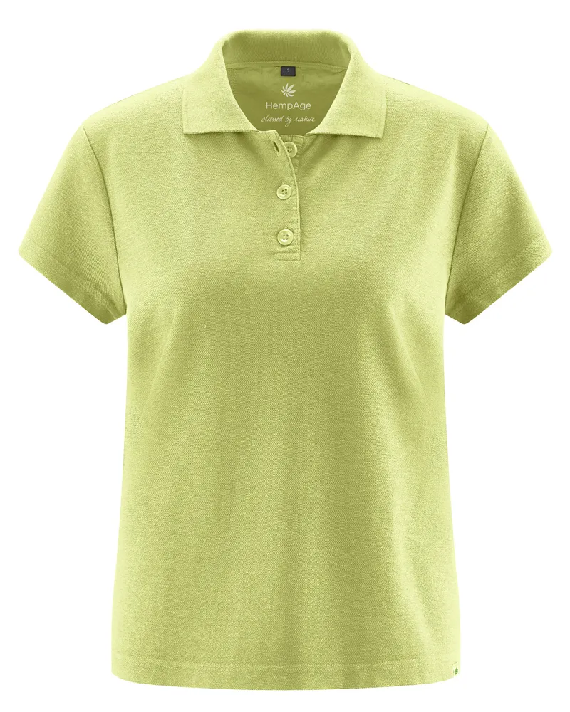 HempAge Hempage Damen vegan Polohemd Bambusgrün, Grün, – Produktbild 1 von 2