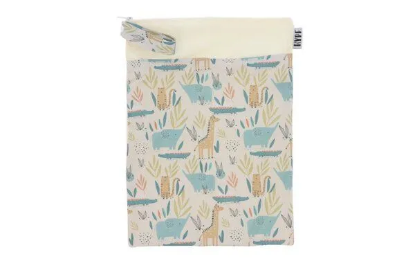 Hypf Hypf Wetbag L 30cm x 40cm mit 2 Fächern, Animals (hellgelb), – Produktbild 2 von 3