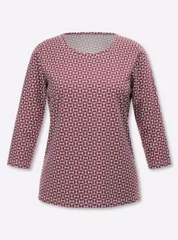 Witt Print-Shirt bordeaux-ecru-bedruckt – Produktbild 1 von 1