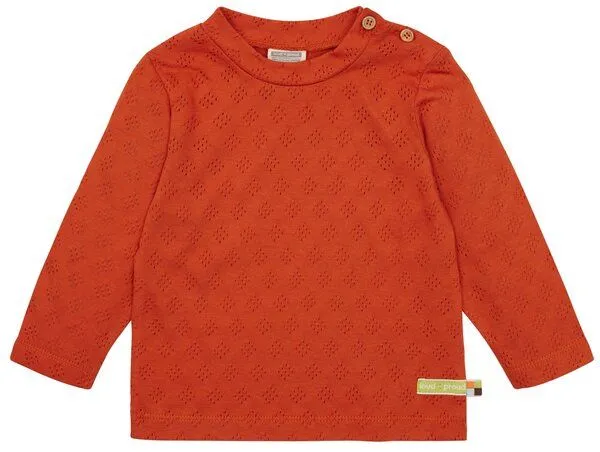 loud + proud loud + proud Babys & Kinder Shirt Langarm Jacquard Strick, GOTS-zertifiziert, Terracotta(orange), – Produktbild 1 von 1