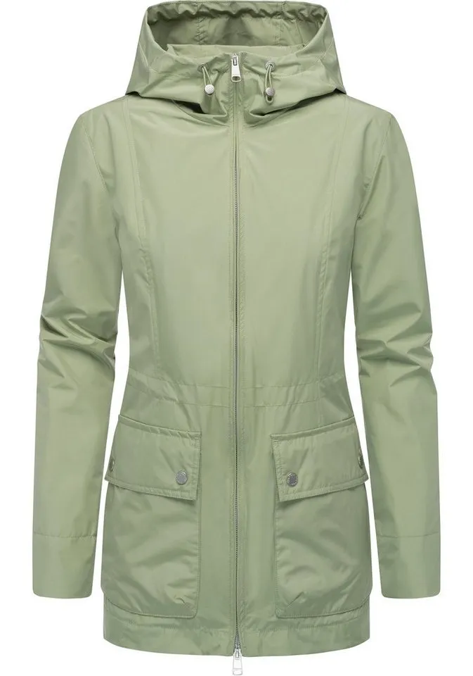 ragwear ragwear Funktionsjacke Monadetta A Wasserdichte und atmungsaktive Übergangsjacke mit Kapuze, Grau|grün, – Produktbild 2 von 4