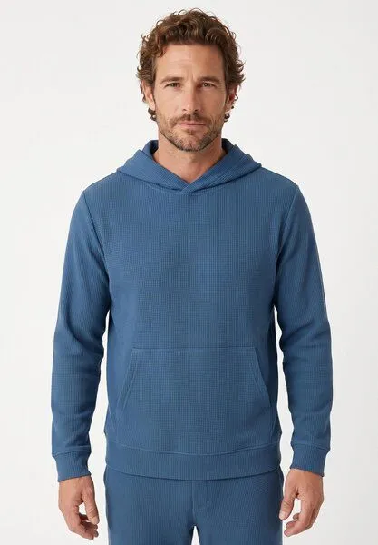 ORGANICATION ORGANICATION HECTORR | Waffel Hoodie aus Bio-Baumwolle & recyceltem Polyester, Blue, – Produktbild 1 von 5