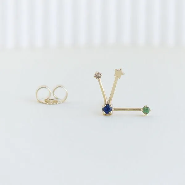 Eppi Eppi Goldener Ohrring mit Sternzeichen Taurus, Gold, – Produktbild 4 von 4