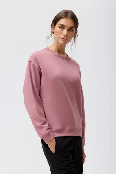 People Wear Organic People Wear Organic Sweat Pullover, rosa uni, Rose, – Produktbild 2 von 4