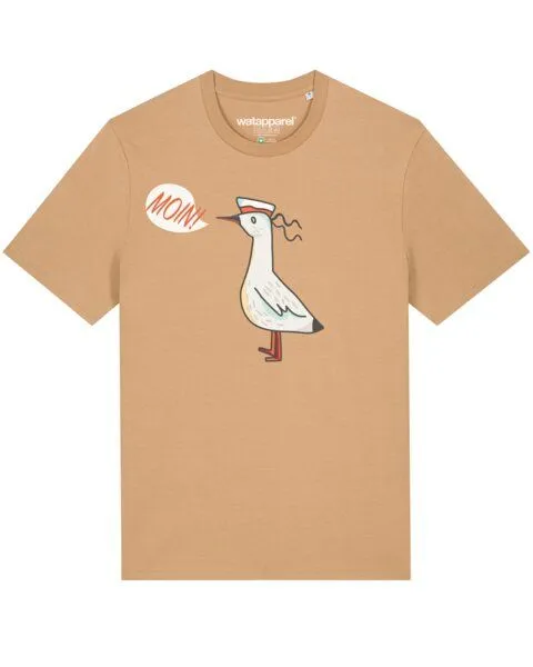 watapparel watapparel T-Shirt Unisex Moin Seagull, Latte, – Produktbild 1 von 3