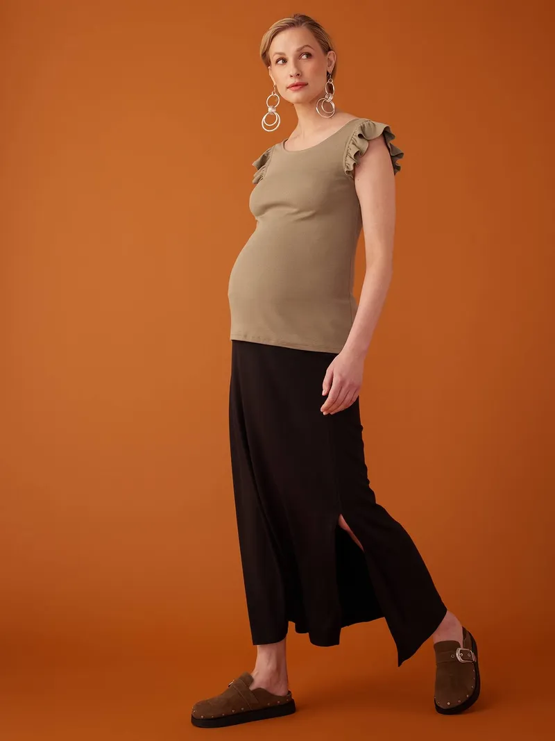 Envie De Fraise Langer Stretch-Umstandsrock ENVIE DE FRAISE, Schwarz, – Produktbild 1 von 4