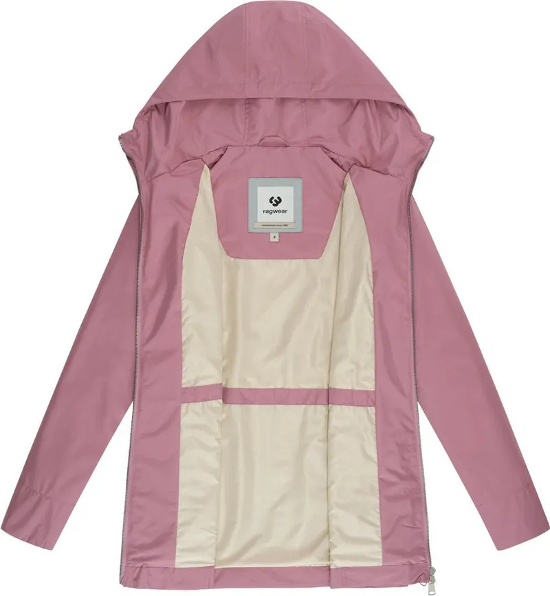 ragwear ragwear Funktionsjacke Monadetta A Wasserdichte und atmungsaktive Übergangsjacke mit Kapuze, Rosa, – Produktbild 1 von 5