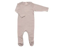 Lilano Lilano Baby Strampler mit Fuß Wolle Seide mauve-geringelt Gr.62 – Produktbild 1 von 1