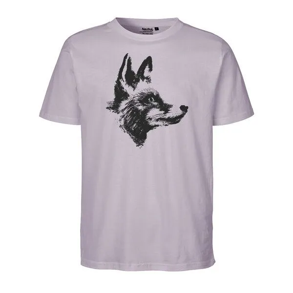 HANDGEDRUCKT HANDGEDRUCKT "Reineke Fuchs" Unisex T-Shirt, Dusty purple, – Produktbild 1 von 3
