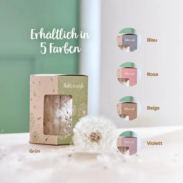 Die Stadtgärtner Die Stadtgärtner Wunscherfüller mit Pusteblumen-Schirmchen I Geschenk für Mama, Freundin, Ehefrau zu Geburtstag und Weihnachten, Beige, – Produktbild 2 von 4