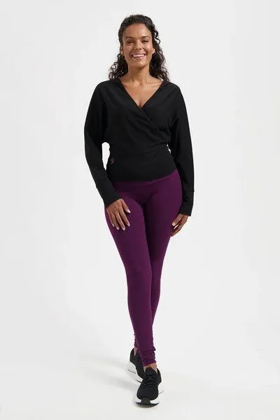 Urban Goddess Urban Goddess Ala Yoga Longsleeve Wrap Top, Onyx black (schwarz), – Produktbild 4 von 4