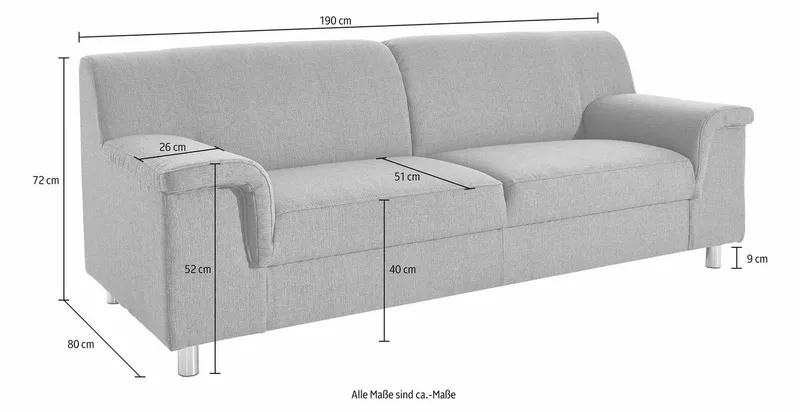 Home affaire 2,5-Sitzer Jamie zeitlos elegant, klares Design, komfortabel, Beige, – Produktbild 4 von 5