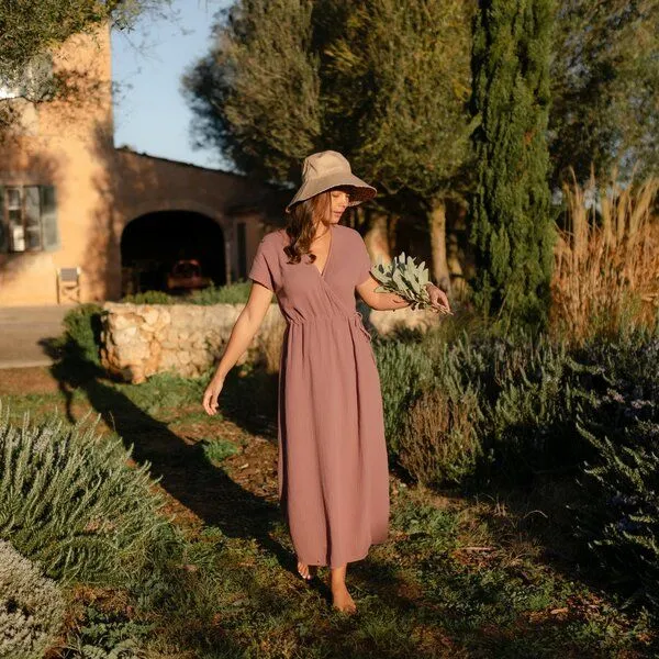 NORDLICHT NORDLICHT Damen Musselin Kleid aus 100% Bio-Baumwolle MILVA, Grün, – Produktbild 2 von 4