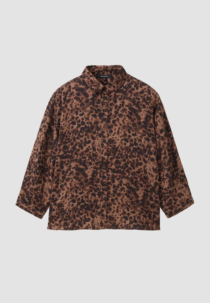 recolution recolution Damen vegan Bluse Cypress Leo, Braun, – Produktbild 1 von 2