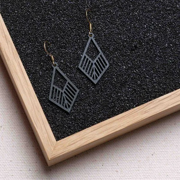 feinformart feinformart Ohrringe aus Holz - Tribe, Schwarz, – Produktbild 3 von 5