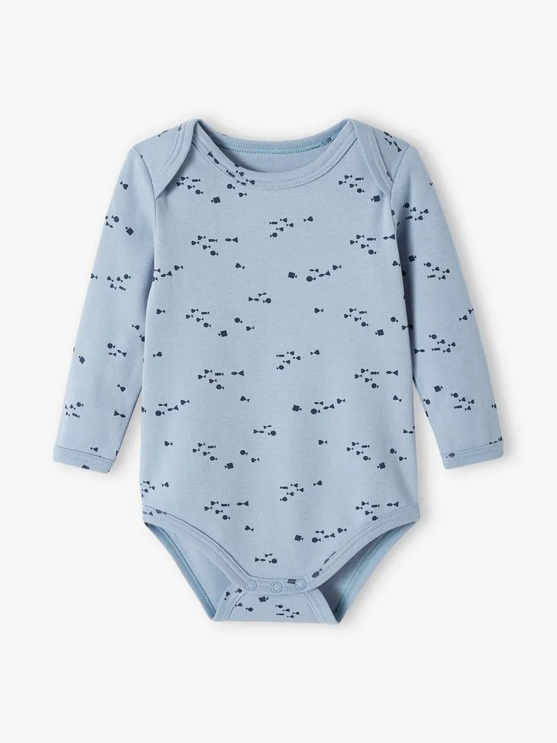 Vertbaudet 5er-Pack Baby Schlupfbodys, Nachtblau+grau+gestreift+blau+, – Produktbild 3 von 4