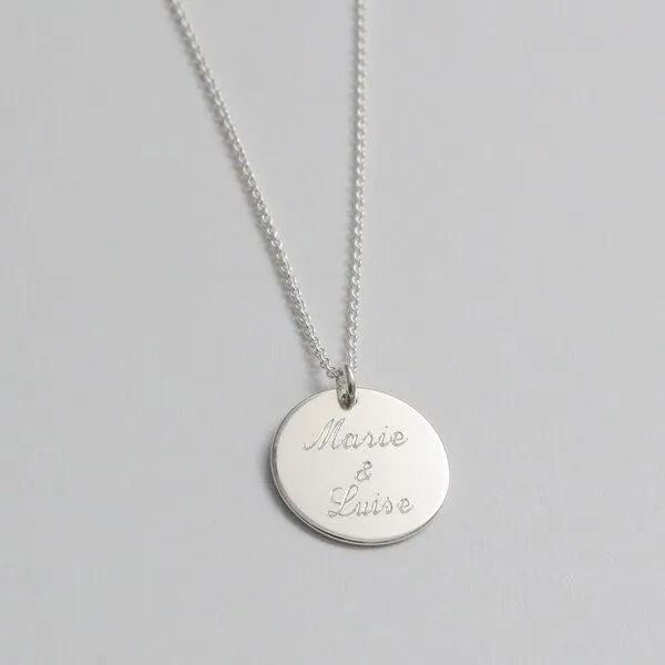 BELLYBIRD Jewellery BELLYBIRD Jewellery Personalisierte Gravurkette - Plättchen, Name, 15,5 mm/ Silber/ Silber vergoldet, Silber, – Produktbild 2 von 4