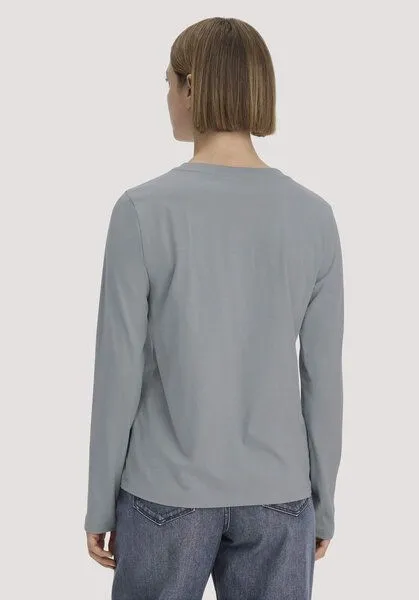 hessnatur hessnatur Longsleeve Relaxed aus Regenerative Organic Cotton (ROC), Nebelblau, – Produktbild 2 von 4