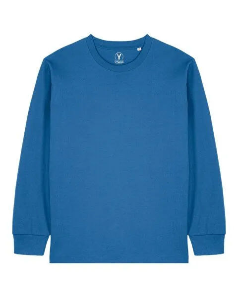 YTWOO YTWOO Schweres Unisex Basic Langarmshirt aus 100% Biobaumwolle, Blau, – Produktbild 1 von 4
