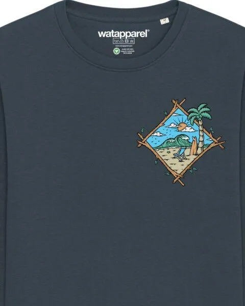 watapparel watapparel Sweatshirt Unisex Beach is calling, India ink grey, – Produktbild 3 von 3