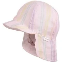 Maximo Maximo Kleinkinder Sonnenmütze Bio Baumwolle mit UV-Schutz 50 Plus, Zartrosa geringelt, – Produktbild 2 von 3