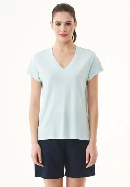 ORGANICATION ORGANICATION T-Shirt aus TENCEL Modal und Bio-Baumwolle, Blau(pale blue), – Produktbild 1 von 4