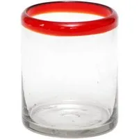 GLOBO Fair Trade GLOBO Fair Trade Glas REFRESCO aus Recyclingglas, mundgeblasen, verschiedene Designs, Roter rand, – Produktbild 1 von 1
