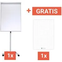Maul MAUL Flipchart "MAULoffice" mit Sternfuß grau + 5 memo Recycling-Flipchartblöcke, kariert – Produktbild 1 von 1