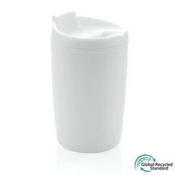 XD Collection GRS recycelter PP-Becher mit Flip-Deckel, weiß, Weiß, – Produktbild 1 von 1