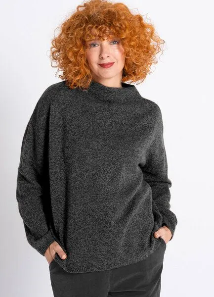 Heidekönigin Heidekönigin Stehbundpullover MELIERT, Anthrazit, – Produktbild 1 von 4