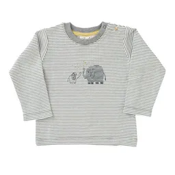 People Wear Organic People Wear Organic Langarmshirt "Elefant", weiß geringelt/bedruckt, 100% Baumwolle (bio) – Produktbild 1 von 1