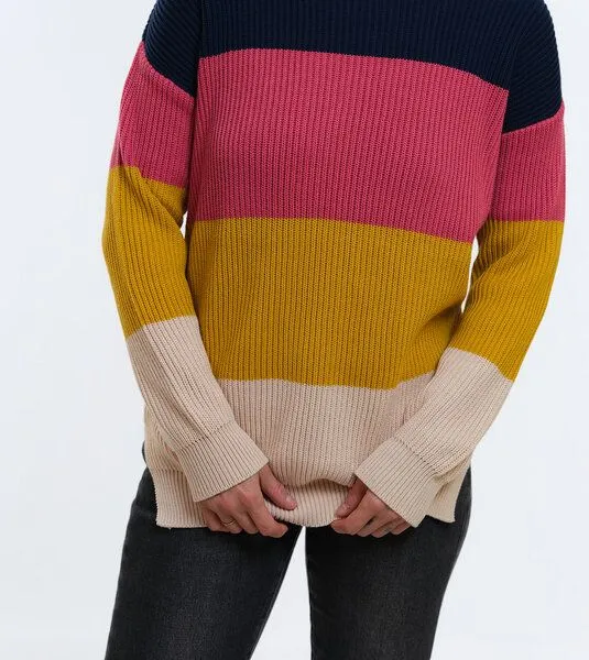 Gary Mash GARY MASH Strickpullover Peyla aus Biobaumwolle, Streifen beere (mehrfarbig), – Produktbild 3 von 4