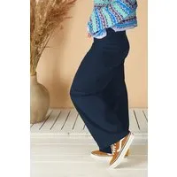 La Gitana La Gitana Damen Cordhose „Lina“ aus Stretch Bio Baumwolle, Passform: Loose Fit, Blau, – Produktbild 1 von 1