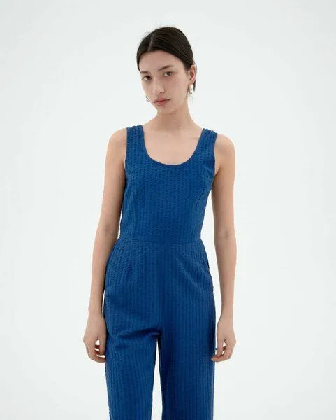 thinking mu thinking mu Seersucker Jumpsuit Modell: Rafelesia, Cobalt blue (blau), – Produktbild 2 von 3