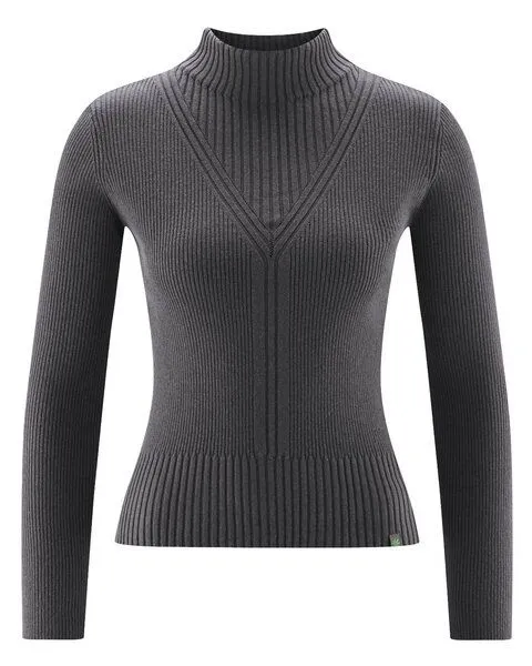 HempAge HempAge Femininer Pullover Hanf/Biobaumwolle, Schwarz (anthrazit), – Produktbild 1 von 1