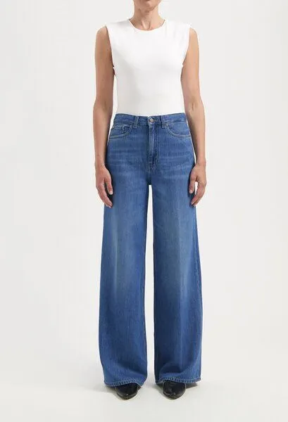 MUD Jeans MUD Jeans Damen Jeans "Sara High Loose Flow - Medium Vintage Stone", Blue, – Produktbild 1 von 4