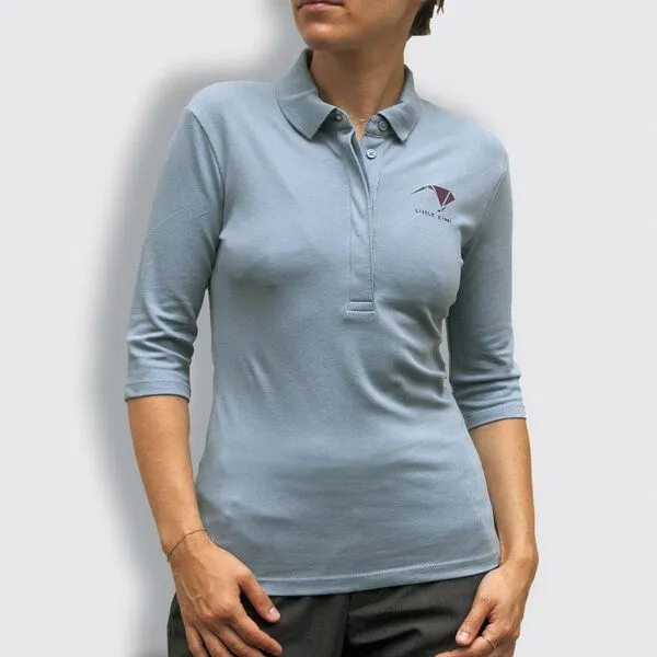little kiwi little kiwi Damen Polo-Shirt, "Origami", Grau, – Produktbild 2 von 4