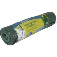 Secolan Secolan Mülleimerbeutel mit Zugband 60 Liter, 15 Stück ,30 µ, grün – Produktbild 1 von 1