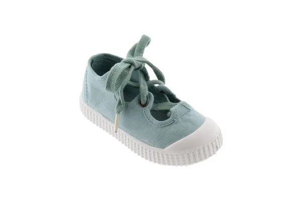 Victoria Victoria vegane Kinder-Schnürr-Ballerinas – Bailerina de Lona, Manzana (grün), – Produktbild 1 von 4