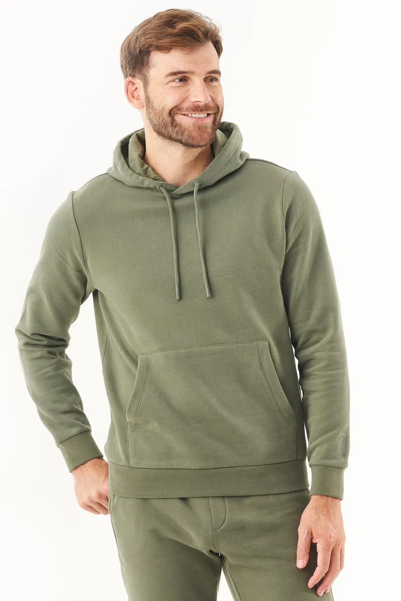 ORGANICATION ORGANICATION Herren vegan Kapuzenpullover Olive, Dunkelgrün, – Produktbild 2 von 2
