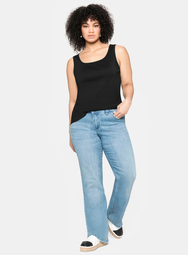 sheego Tanktop schwarz, Schwarz, – Produktbild 1 von 2