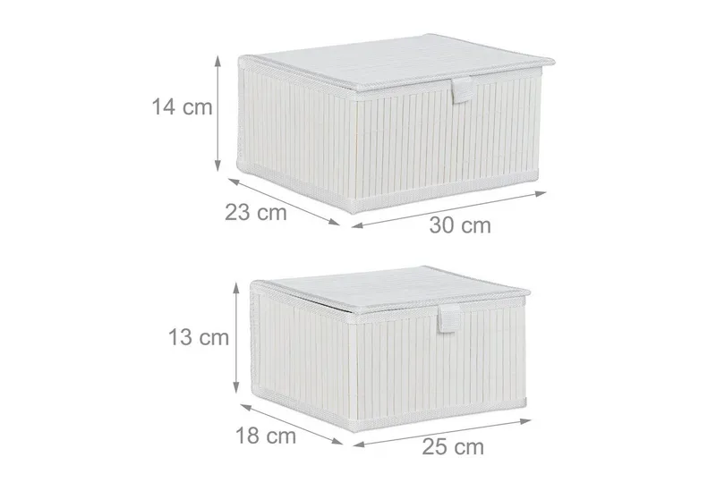 RELAXDAYS RELAXDAYS Aufbewahrungskorb Bambus 2-tlg. Set (2 St., 2er Set), Weiß, – Produktbild 4 von 5