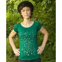päfjes päfjes Goldenes Konfetti - Fair gehandeltes Frauen T-Shirt mit TENCEL Lyocell, Grün, – Produktbild 1 von 1